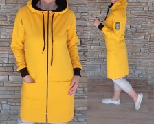 Dokonalý mikinový kabátek SPRING - krásná žlutá