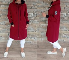 Dokonalý mikinový kabátek SPRING - vel L/XL - bordo