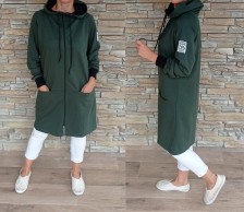 Dokonalý mikinový kabátek SPRING - vel L/XL - khaki