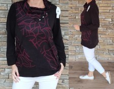 Halenka s knoflíky na límci - vel XL-4XL - bordo