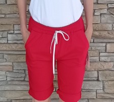 Kalhotové kraťasy PERFECT  - červené