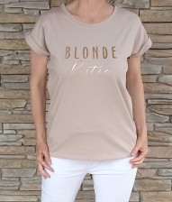 Kvalitní triko BLONDE - béžové