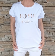 Kvalitní triko BLONDE - bílé