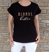 Kvalitní triko BLONDE - černé