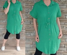 Mušelínové košilové šaty - krásná zelená